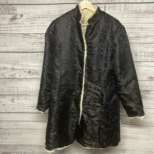April Cornell for Cornell Trading Faux Fur Lined Coat and Hat Large Black
